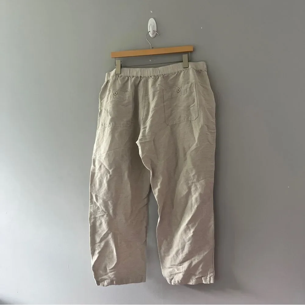 Cubavera High Rose Linen Pants Relaxed Fit Straight Leg Size XL